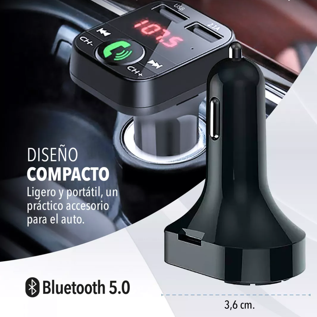 Receptor Bluetooth Usb 12v 24v Por Radio Fm Auto + Cargador